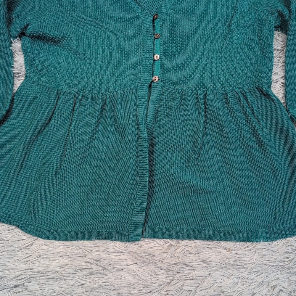 Eddie Bauer Sweater Womens XXL Green Cardigan Silk Blend Button Up Preppy Comfy - Picture 8 of 9